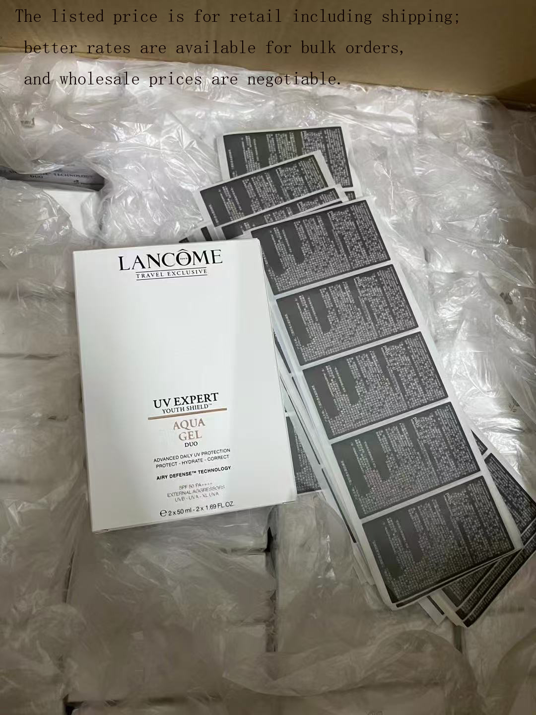 High-Quality New Version Lancôme UV Expert Youth Shield Aqua Gel Duo, 50ml Each